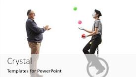  Presentation with shot - Presentation design featuring full-length-profile-shot background and a white colored foreground