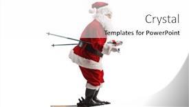  Presentation with santa - Presentation design enhanced with full-length-profile-shot and a white colored foreground