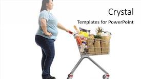  Presentation with groceries cart - Presentation theme having full length profile shot background and a white colored foreground