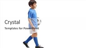  Presentation with soccer - Cool new PPT layouts with full length profile shot backdrop and a white colored foreground