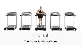  Presentation with treadmill - Audience pleasing slide set consisting of full-length-rear-shot backdrop and a white colored foreground