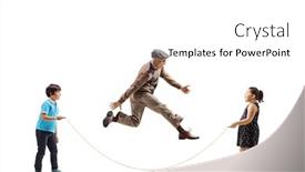  Presentation with children playing - Theme with full-length-shot-of-children background and a white colored foreground