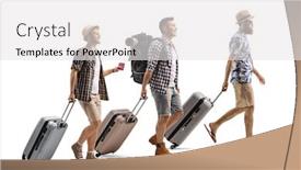  Presentation with tourists - Slides having full-length-shot-of-male background and a white colored foreground