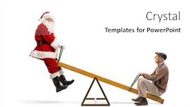  Presentation with seesaw - Presentation theme featuring full-length-shot-of-santa background and a white colored foreground