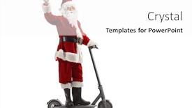  Presentation with electric scooter - Amazing presentation theme having full-length-shot-of-santa backdrop and a white colored foreground