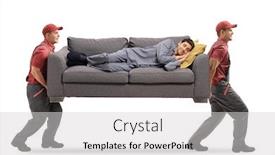  Presentation with shot - Colorful PPT theme enhanced with full-length-shot-of-two backdrop and a light gray colored foreground