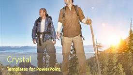  Presentation with shot - Presentation theme having full-length-shot-of-two background and a violet colored foreground