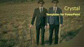  Presentation with surrealist - Presentation theme featuring full-length-shot-of-two background and a  colored foreground