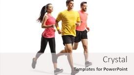  Presentation with sportswear - PPT theme having full-length-shot-of-young background and a light gray colored foreground