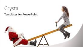  Presentation with seesaw - PPT theme consisting of full-length-shot background and a white colored foreground