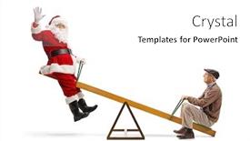  Presentation with seesaw - Beautiful PPT theme featuring full-length-shot backdrop and a white colored foreground