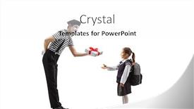  Presentation with mime - Beautiful PPT theme featuring full-length-shot backdrop and a white colored foreground