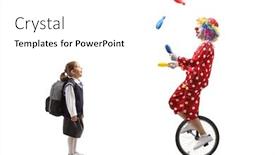 Presentation with juggling - Presentation theme having full-length-shot background and a white colored foreground