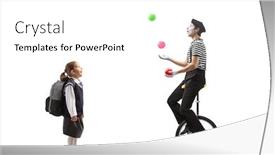  Presentation with juggling - Presentation theme having full-length-shot background and a white colored foreground