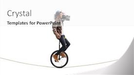  Presentation with radio - Amazing PPT layouts having full-length-shot backdrop and a white colored foreground