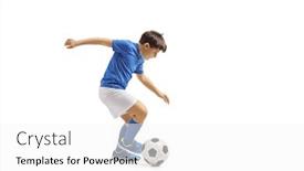  Presentation with football blue - Cool new presentation theme with full-length-shot backdrop and a white colored foreground