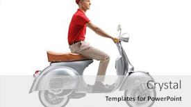  Presentation with shot - PPT theme consisting of full-length-shot background and a light gray colored foreground