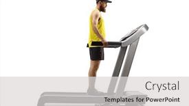  Presentation with treadmill - Cool new slide deck with full-length-shot backdrop and a light gray colored foreground