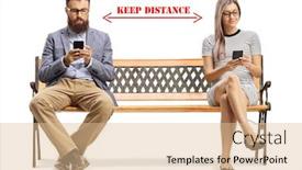  Presentation with man sitting bench - Presentation theme with full-length-shot background and a lemonade colored foreground