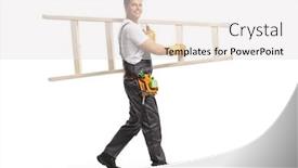  Presentation with walking - Theme with full-length-shot background and a light gray colored foreground