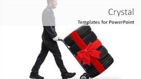  Presentation with tires - PPT layouts having full-length-shot background and a white colored foreground