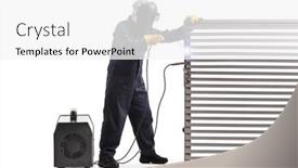  Presentation with welding - Slide set consisting of full-length-shot background and a white colored foreground