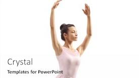  Presentation with ballerina - Presentation design having full-length-shot background and a white colored foreground