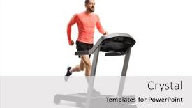  Presentation with running treadmill - Colorful presentation enhanced with full-length-shot backdrop and a light gray colored foreground