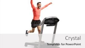  Presentation with running treadmill - Audience pleasing presentation theme consisting of full-length-shot backdrop and a white colored foreground