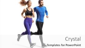  Presentation with sportswear - Presentation theme featuring full-length-shot background and a white colored foreground
