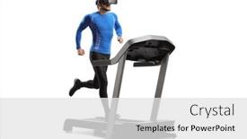  Presentation with running treadmill - Slide deck featuring full-length-shot background and a white colored foreground