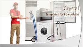  Presentation with home appliances - Slide deck consisting of full-length-shot background and a cream colored foreground