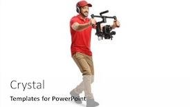  Presentation with camera - Presentation theme with full-length-shot background and a  colored foreground