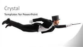  Presentation with magic wand - Theme consisting of full-length-shot background and a white colored foreground