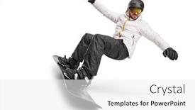  Presentation with snowboard - PPT theme consisting of full-length-shot background and a white colored foreground