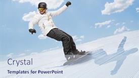  Presentation with snowboard - Slide deck featuring full-length-shot background and a sky blue colored foreground