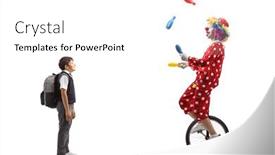  Presentation with juggling - PPT layouts enhanced with full-length-shot background and a white colored foreground