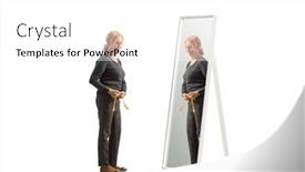 Presentation with mirror - PPT theme with full-length-shot background and a white colored foreground