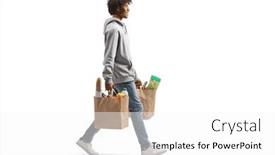  Presentation with african american talent show - Presentation theme featuring full-length-shot background and a white colored foreground