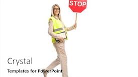  Presentation with stop - PPT theme consisting of full-length-shot background and a white colored foreground