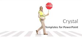  Presentation with pedestrian - Presentation enhanced with full-length-shot background and a white colored foreground