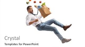  Presentation with grocery bag - Slide deck enhanced with full-length-shot and a white colored foreground