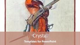  Presentation with hands holding - Slide set consisting of full-length-soldier-holding background and a coral colored foreground