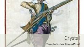  Presentation with firearm - Slides having full-length-soldier-pouring-powder background and a sky blue colored foreground