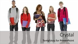  Presentation with color full - Theme having full length studio portrait background and a  colored foreground