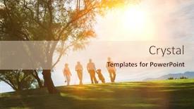 Presentation with golf course - Cool new slide deck with full-length-view-of-golfers backdrop and a lemonade colored foreground