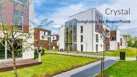  Presentation with apartment - Slide deck with full-length-view-of-rental background and a light blue colored foreground