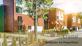  Presentation with apartment - PPT theme enhanced with full-length-view-of-rental background and a yellow colored foreground