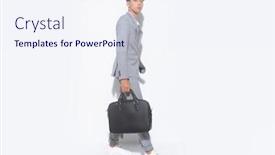  Presentation with sneakers - Amazing slide set having full-length-young-business-man backdrop and a sky blue colored foreground