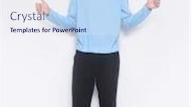  Presentation with black man - PPT theme having full-length-young-man-isolated background and a sky blue colored foreground